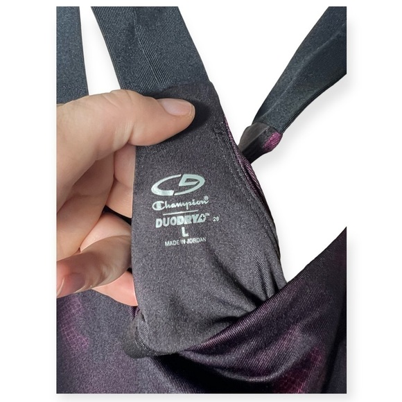 1842. CHAMPION DUODRY CRISS CROSS BACK ATHLETIC TOP BUILT IN SHELF BRA SIZE LG - Picture 5 of 9